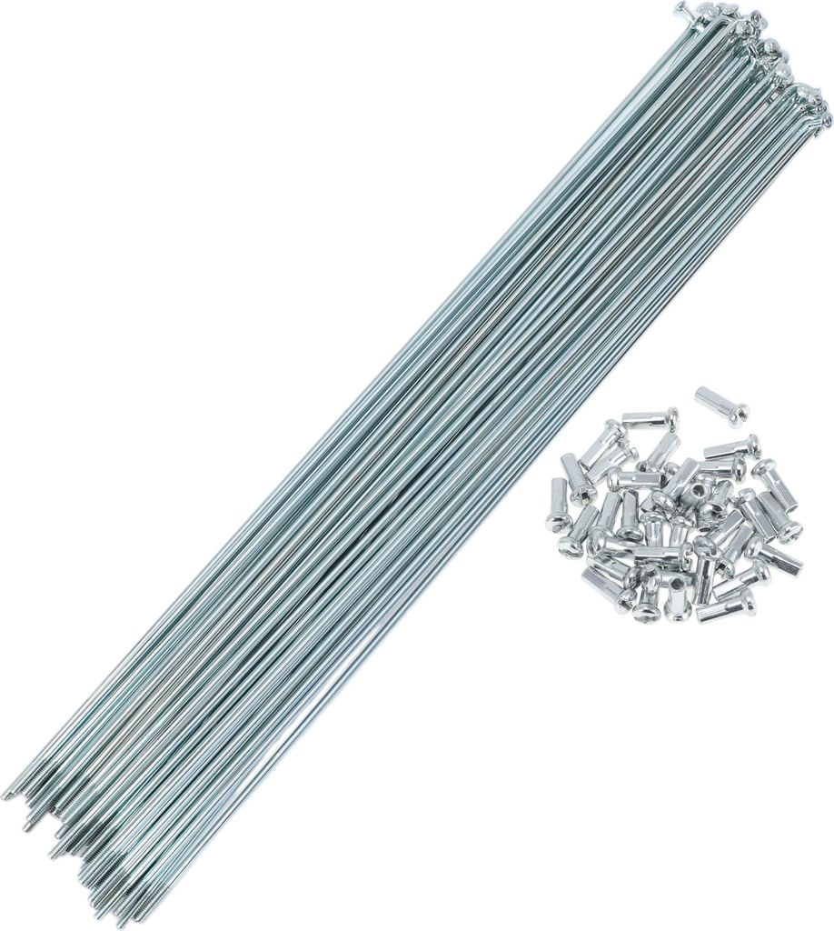 36 Set 13G Fahrradspeichen 267mm Fahrradrad Speichen Verzinkter Kohlenstoffstahl Silberton