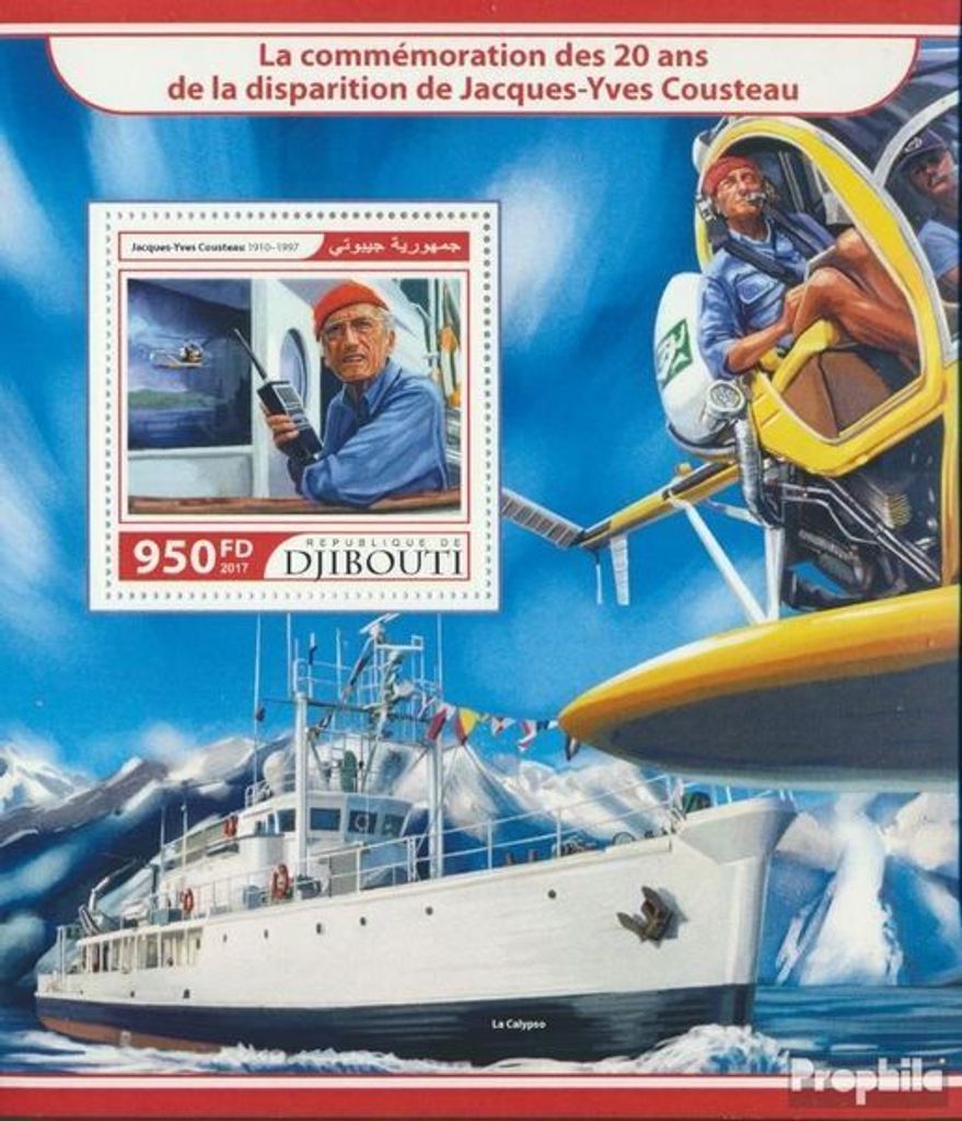 Briefmarken Dschibuti 2017 Mi Block 688 (kompl. Ausg.) postfrisch Jacque-Yves Cousteau
