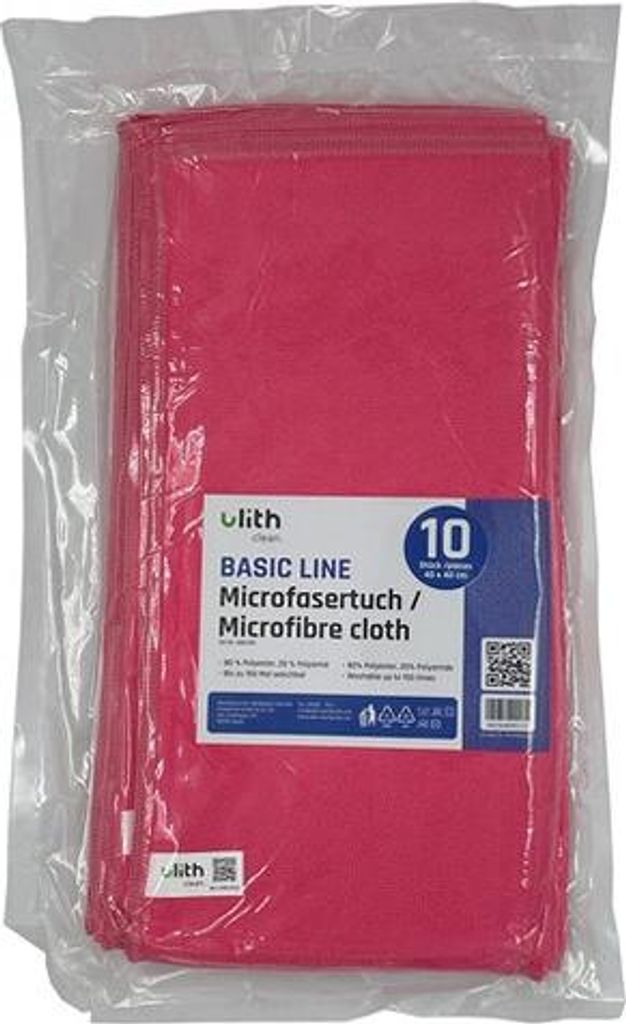 Clean-Basic Microfasertuch rot, 40 x 40 cm, 10 Tücher