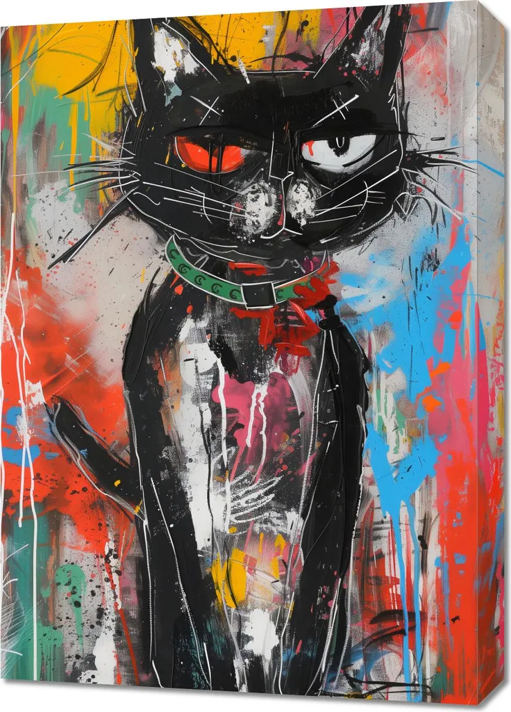 Tableau Chaton bourru 50x70 cm : La solution déco pour murs tristes et nus