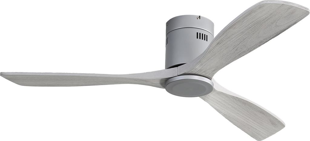 Zimilo 52 Zoll Deckenventilator ohne Licht, flach mit DC Motor, 3 Holzflügeln, Fernbedienung, 6 Stufen, Sommer Winter Funktion, Reversibel