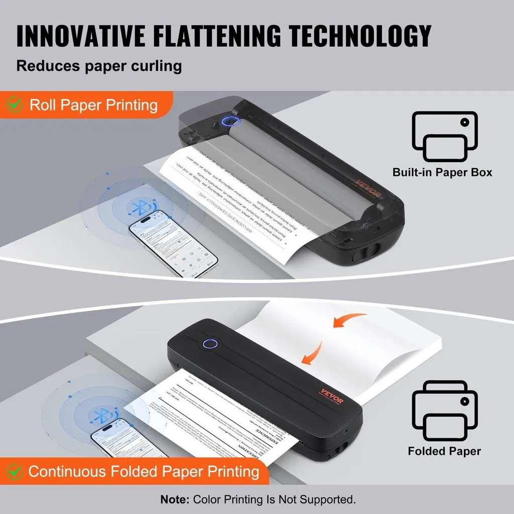 Mini Imprimante Sans Fil 2600 mAh - Solution Sans Encre Pour Documents