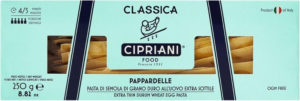 Pappardelle all'uovo, Breite Eierbandnudeln, 250 g, Produktbild 