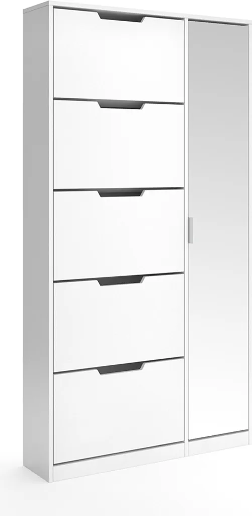 Armoire à chaussures slim Vicco Luca - Meuble d'entrée blanc