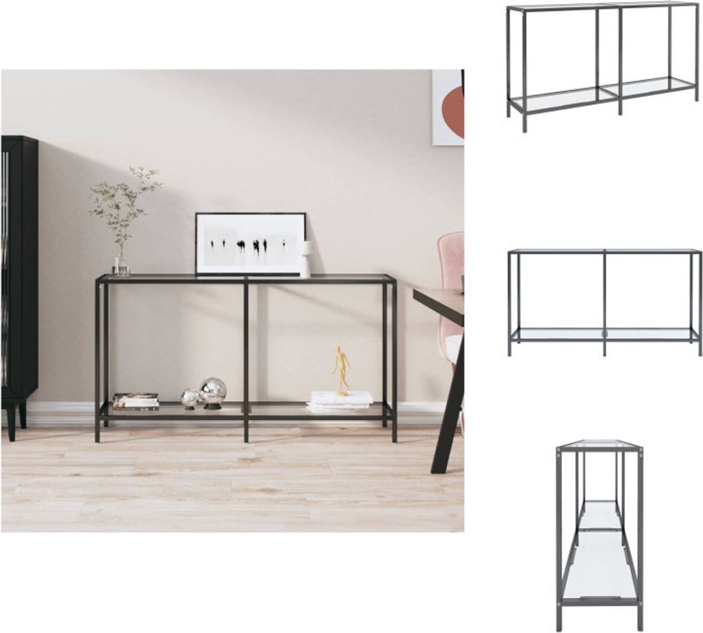 vidaXL Konsolentisch Transparent 140x35x75,5 cm Hartglas - Beistelltische