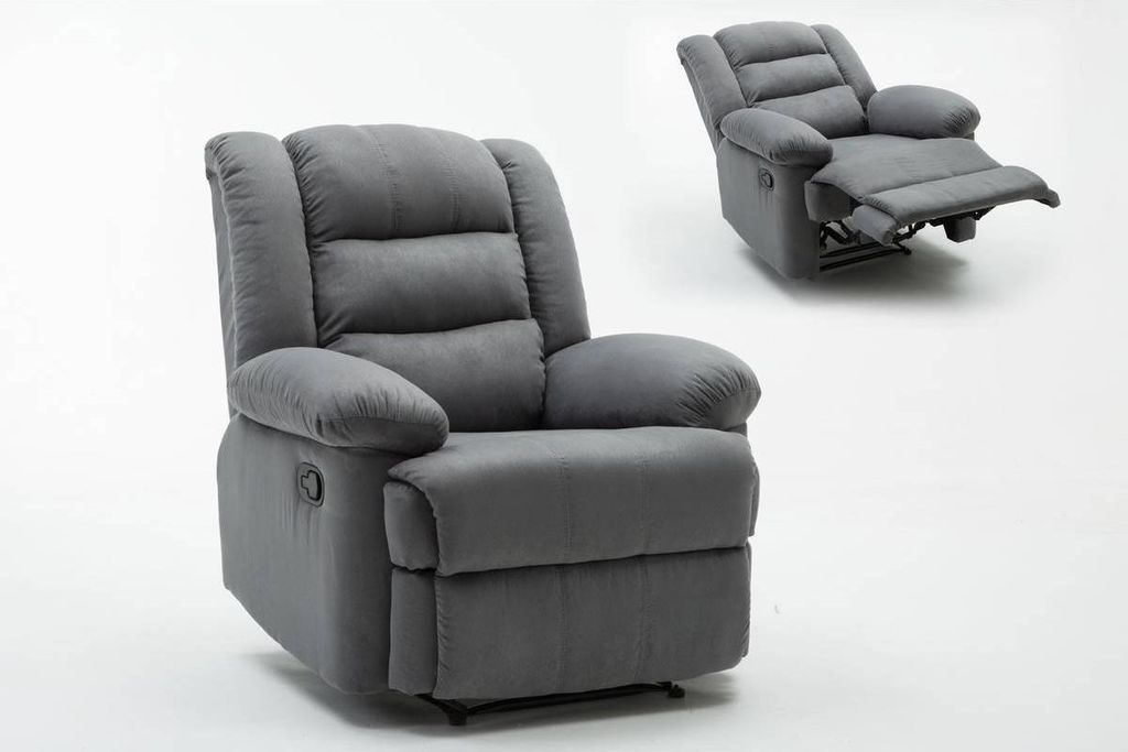 Relax-Sessel "Buckingham" - 85 x 93 x 100 cm - Hellgrau