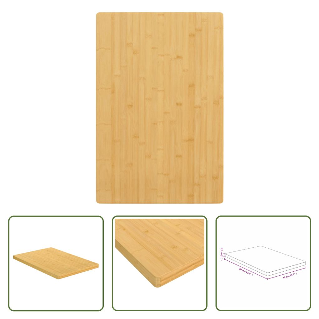 The Living Store Tischplatte 40x60x2,5 cm Bambus Produktbild 