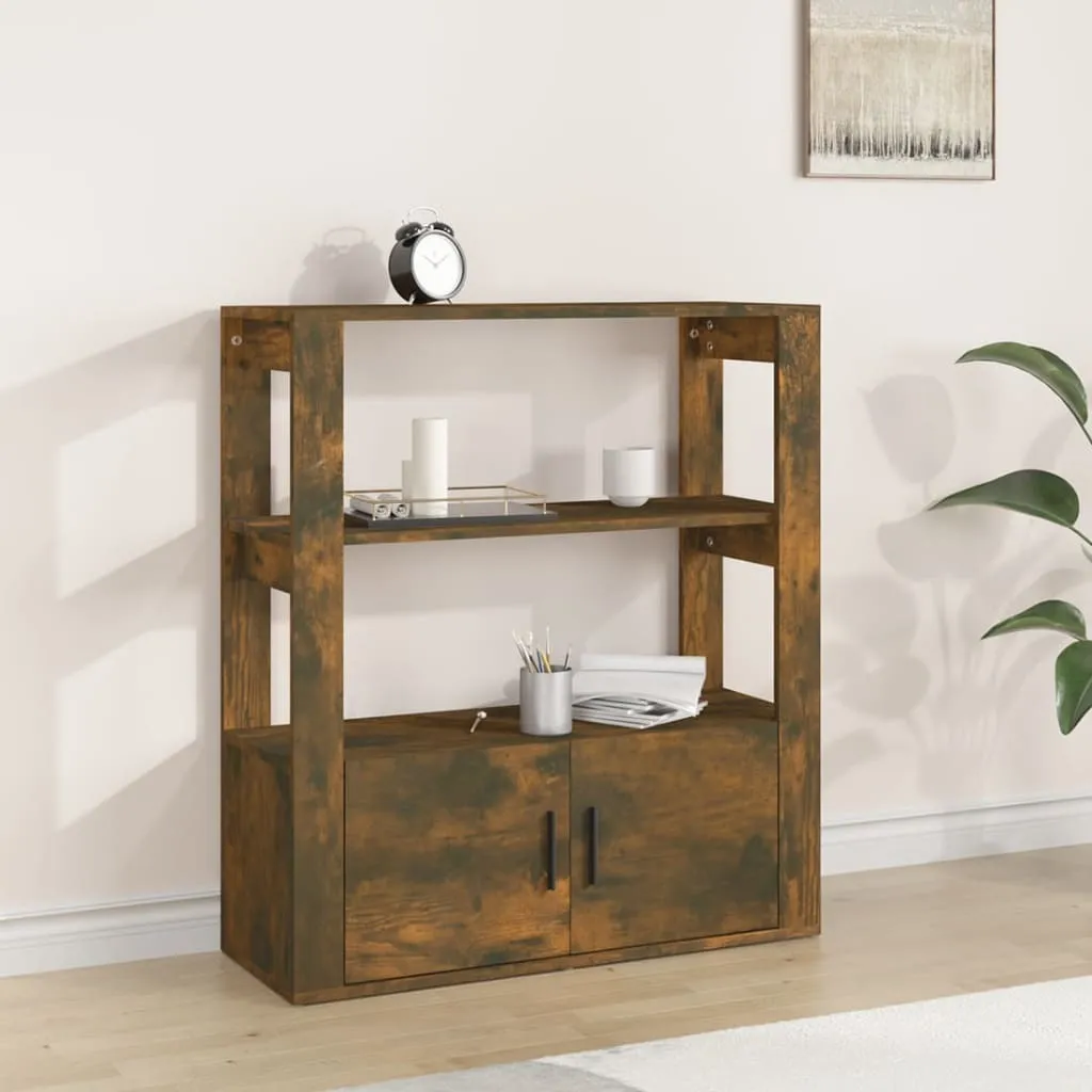 vidaXL Credenza 80x30x90 cm Legno Ingegnerizzato Rovere Fumé