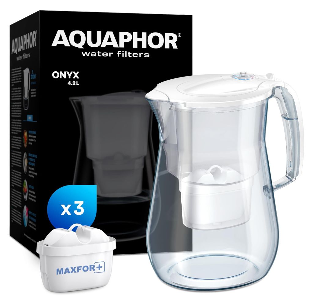 AQUAPHOR SET waterfilter Onyx, wit, inclusief 3 MAXFOR+ Productafbeelding 