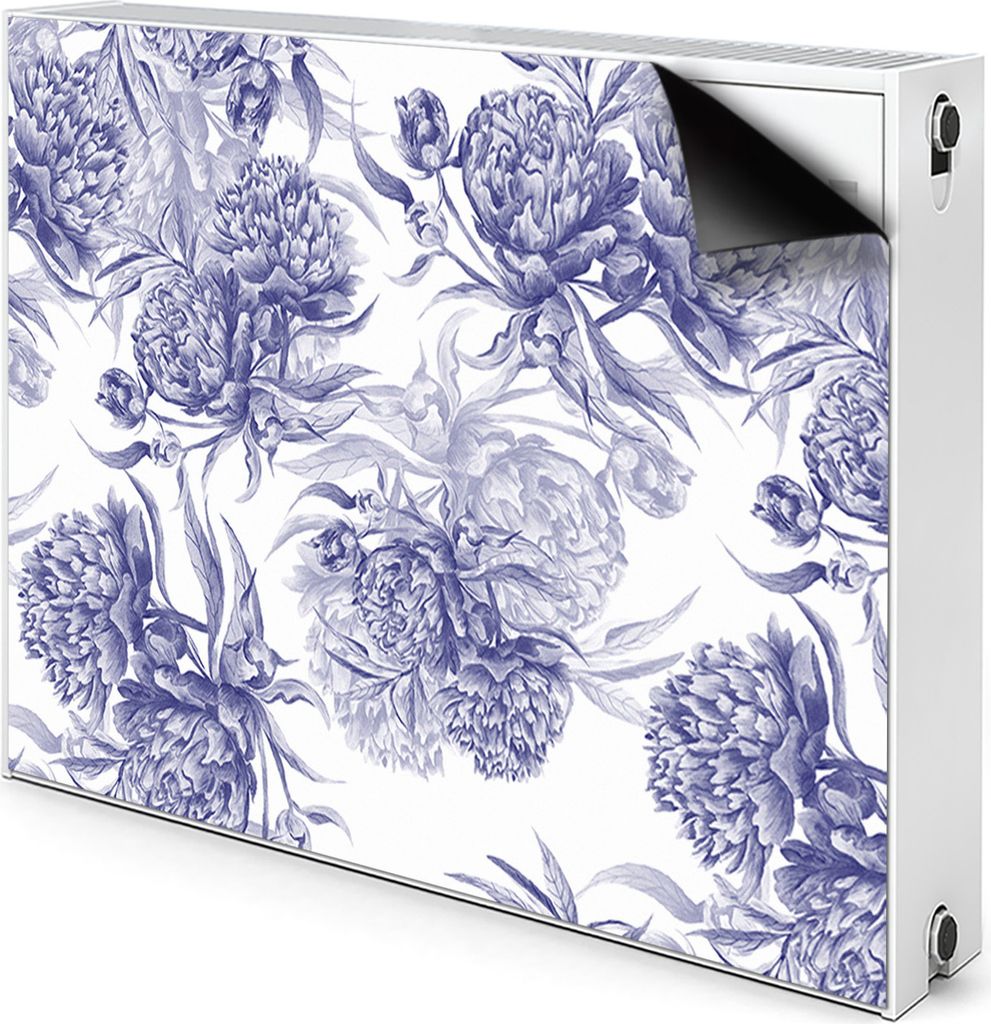 Magnet Heizkörper-Abdeckung Verkleidung Abdeckung Heizkörperabdeckung 80x60 cm - Violett, Pfingstrosen