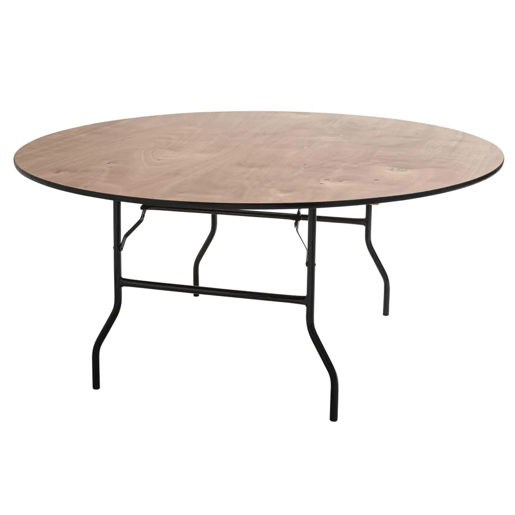 Grande table de réception ronde 170cm pliante pour traiteur et buffet