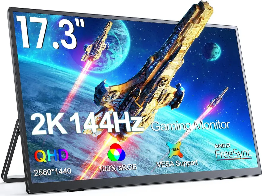 Moniteur 144Hz portable résolution 2K haute fluidité avec support UE