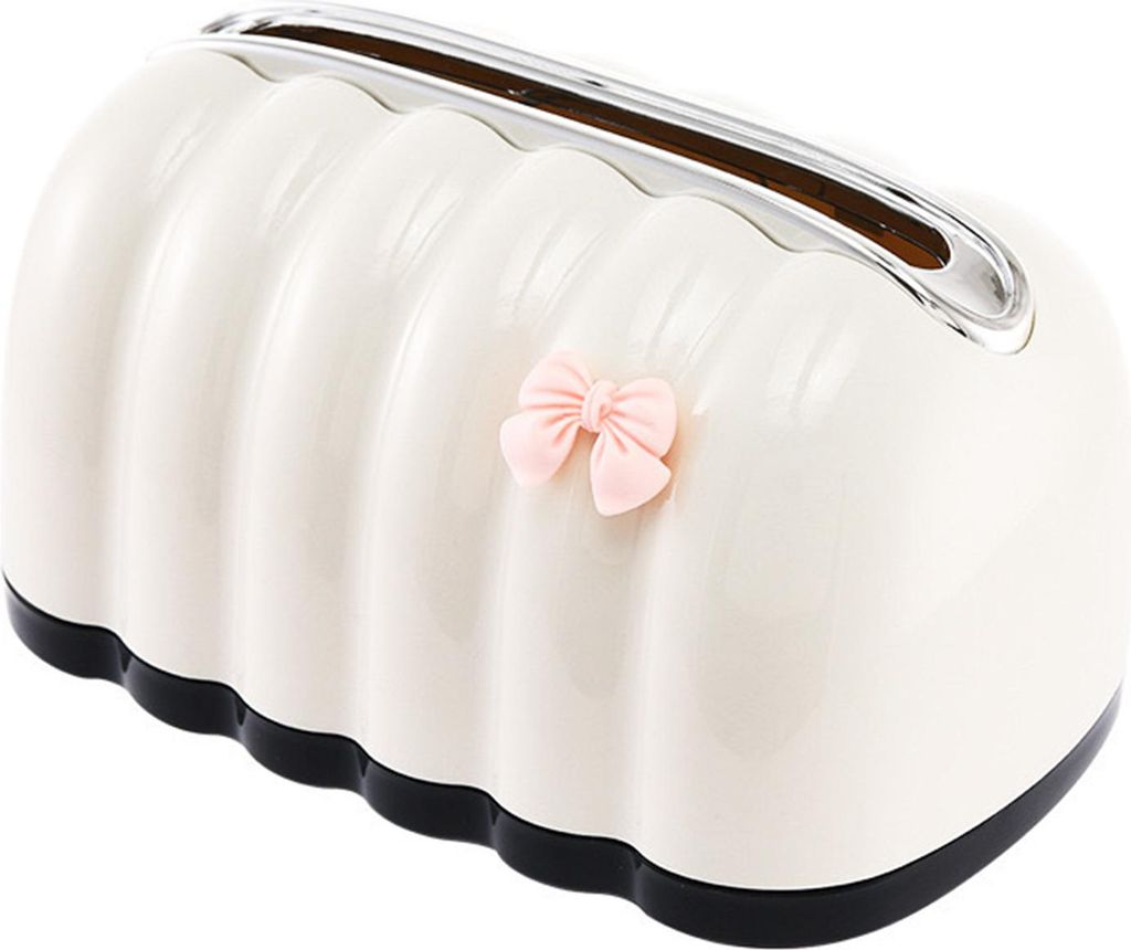 Dekorative Taschentuchbox-Abdeckung mit rosa Schleife, große Kapazität, automatische Hebefeder, Taschentuchbox, Schreibtisch-Feuchttücherhalter