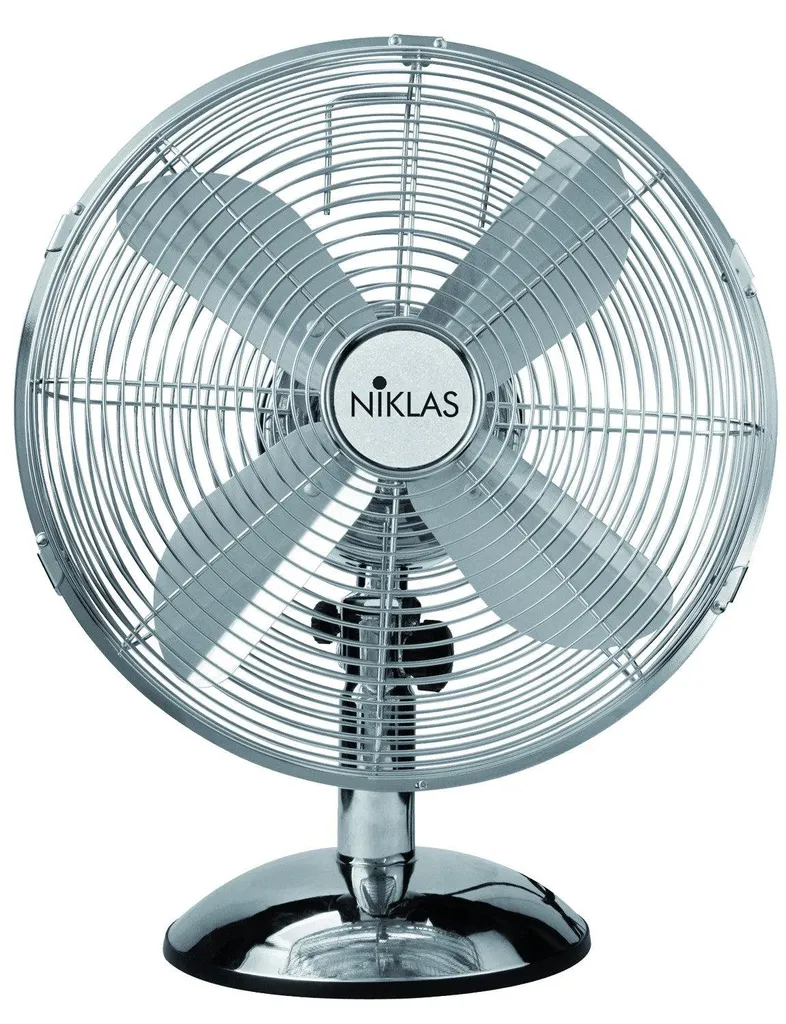 Ventilateur de table silencieux Niklas Chrome idéal pour salon et bureau