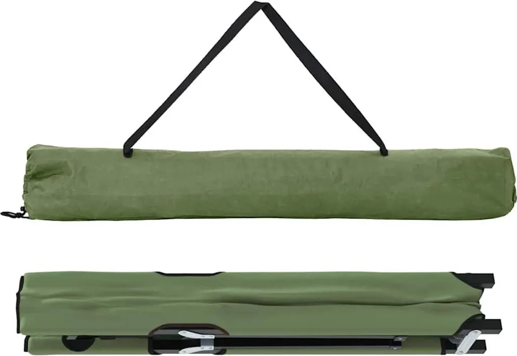 Lit de camp pliant 2 pcs Vert - Couchage d'appoint robuste 206x76x74 cm