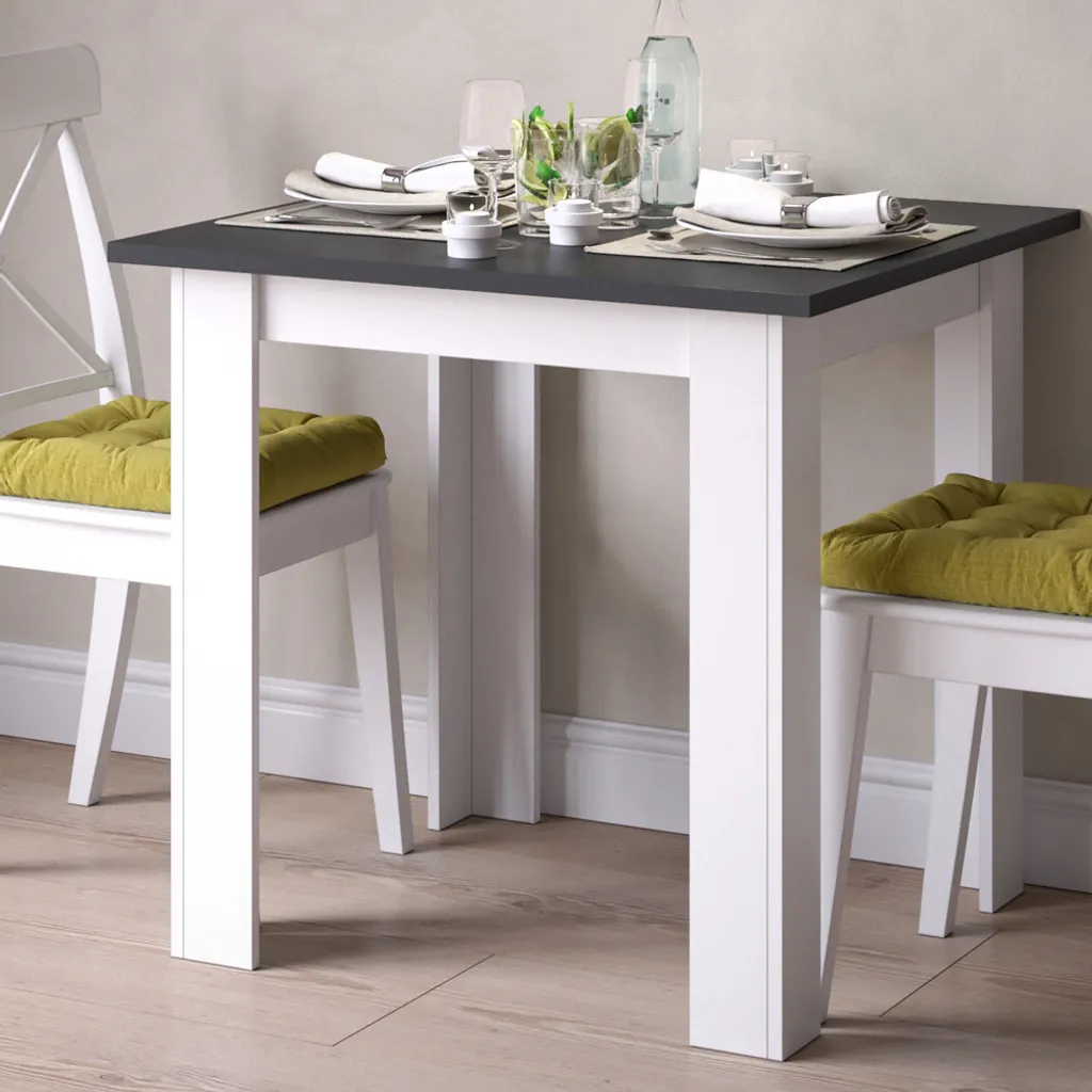 Table de repas anthracite Vicco Karlos 80x80 cm robuste et design mat - 8