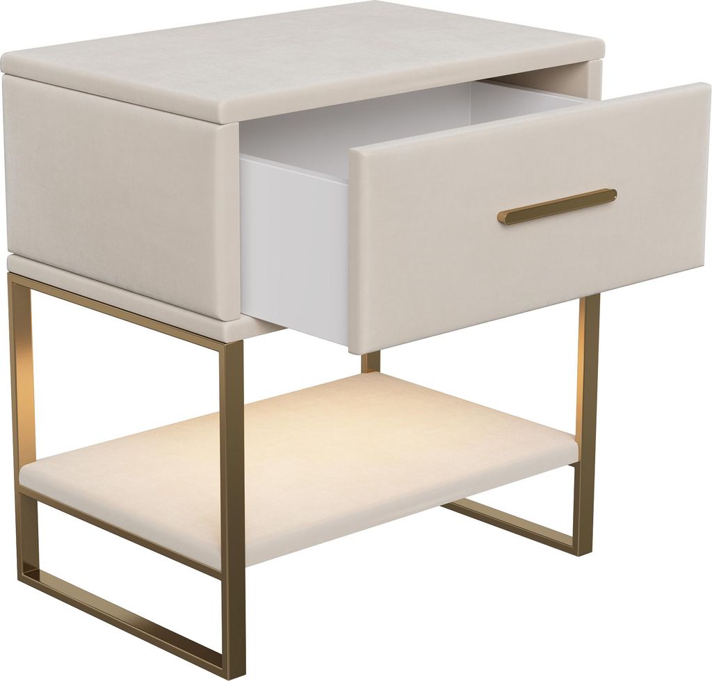 ProximaX 2 PIÈCES Table de nuit beige, Table de nuit avec Image du produit 