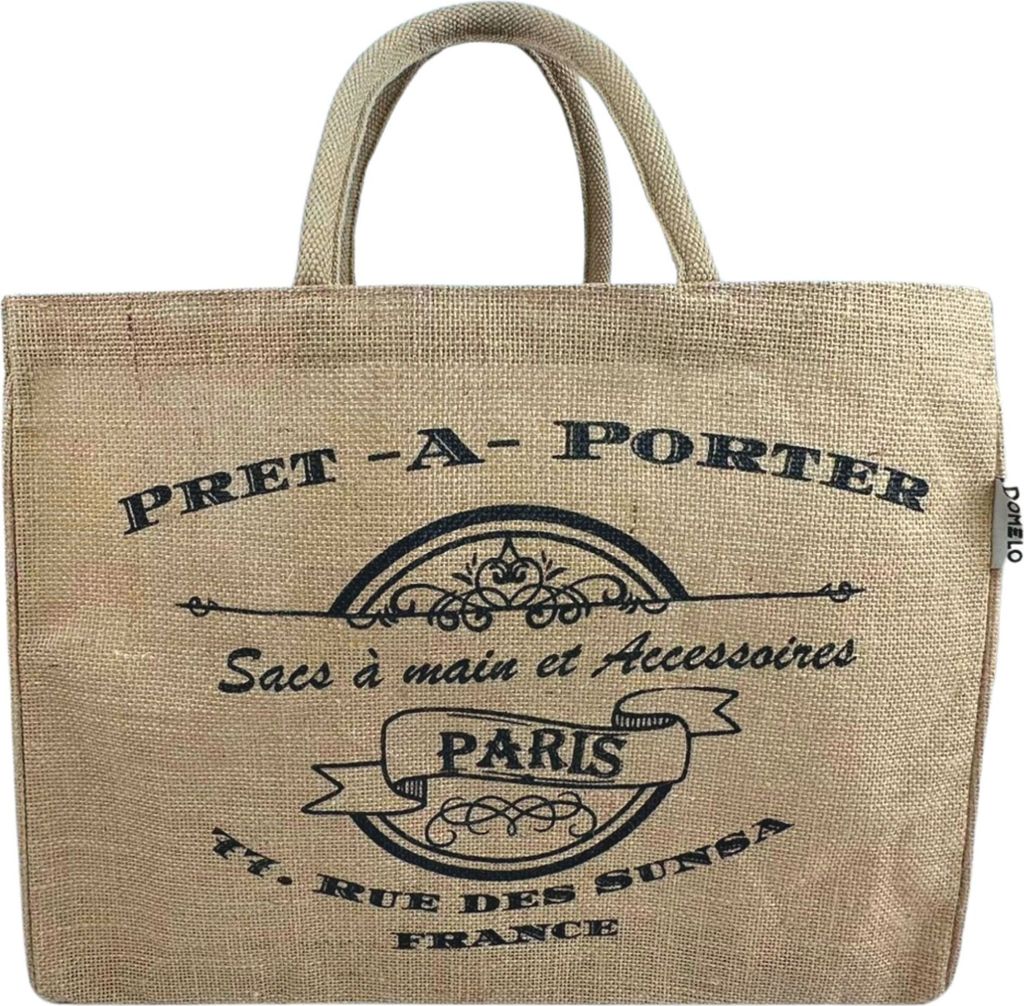 Domelo Damen groß Einkaufskorb, Jute Vegan Einkaufstasche, Shopping bag