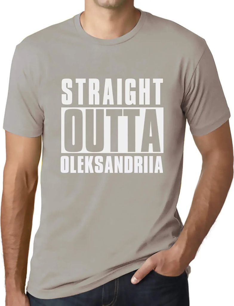 Herren Grafik T-Shirt Direkt aus Oleksandrien – Straight Outta Oleksandriia – Öko-Verantwortlich Vintage Jahrgang Kurzarm Lustige Druck Geburt...