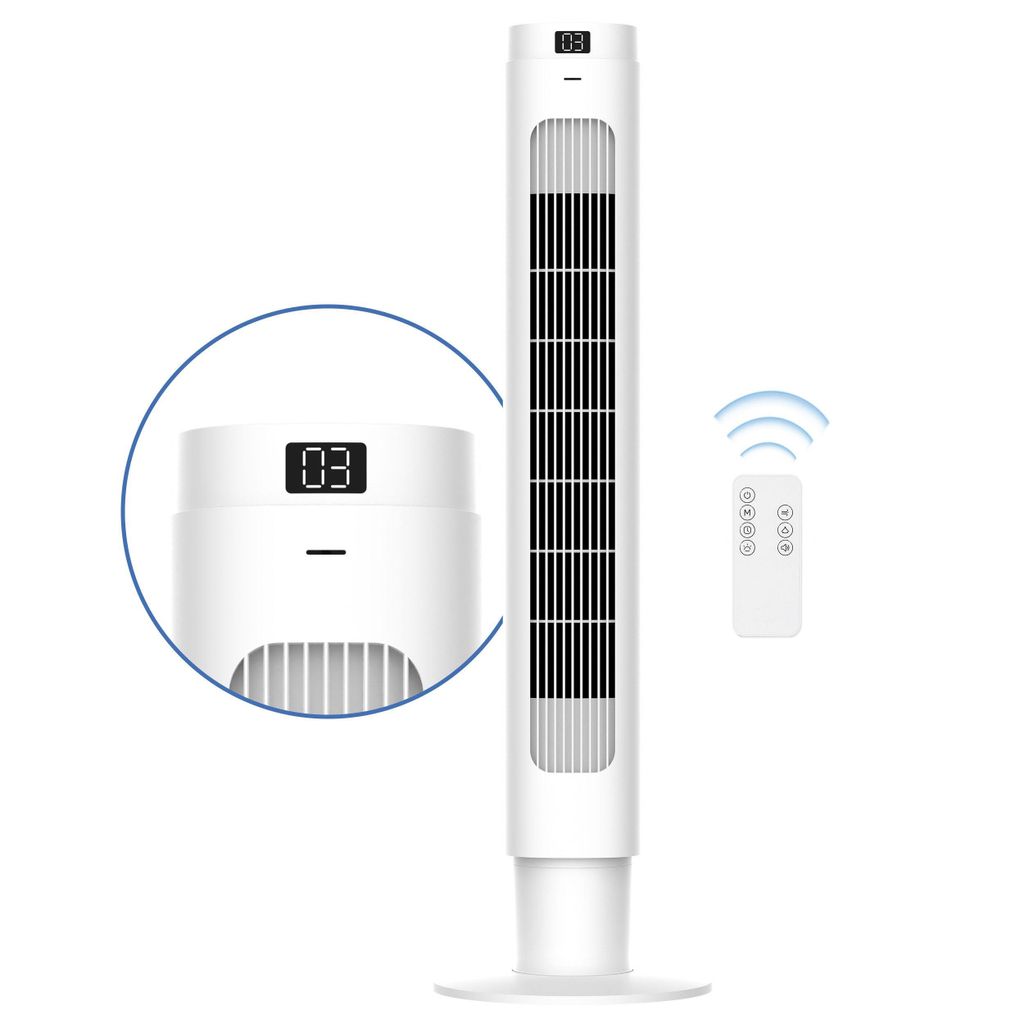 Turmventilator 90 cm mit Fernbedienung, 90° Oszillation, Produktbild 