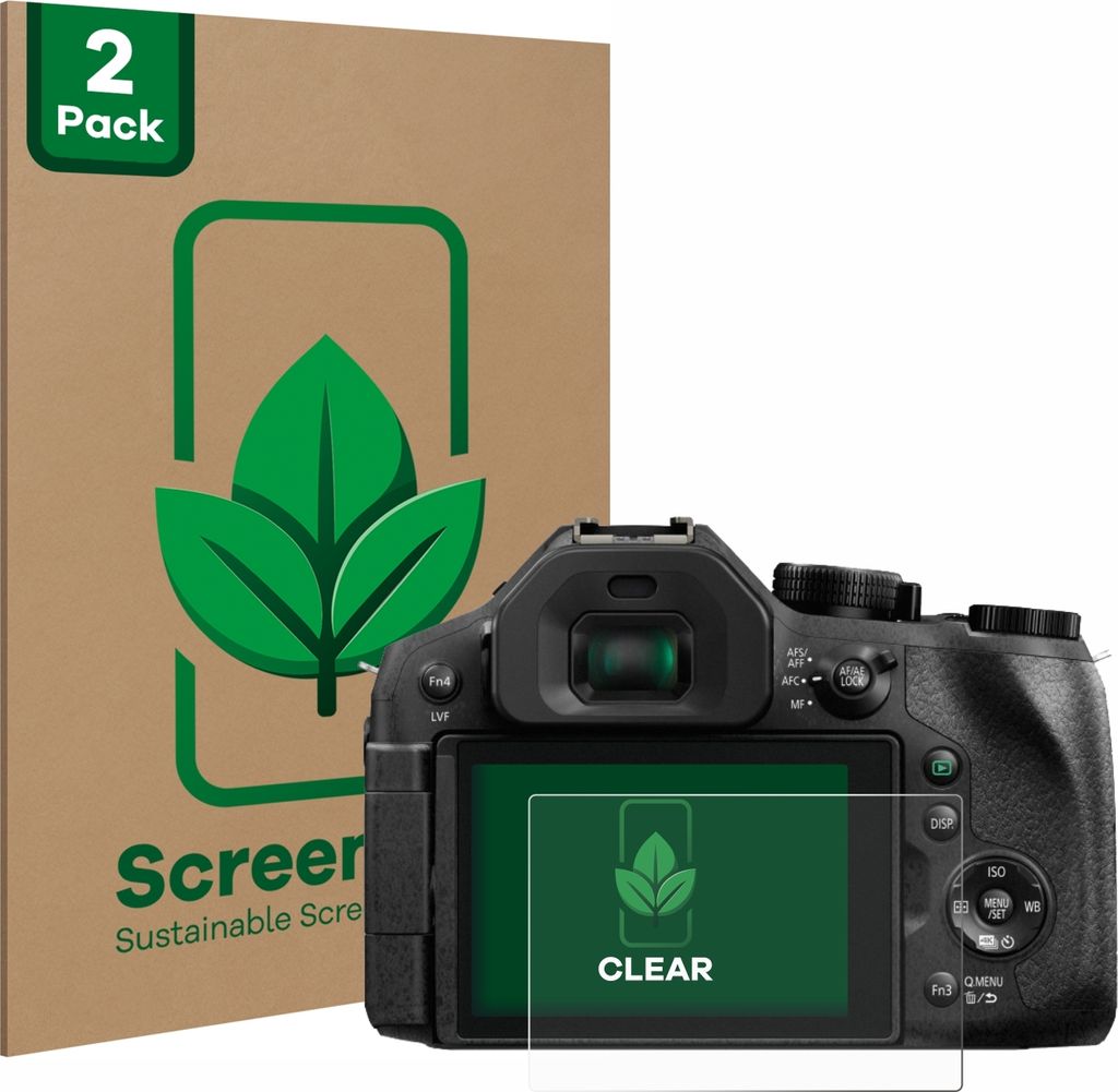 2x ScreenLeaf Schutzfolie für Panasonic Lumix DMC-FZ300 nachhaltiger Displayschutz Display Schutz Folie Klar Transparent
