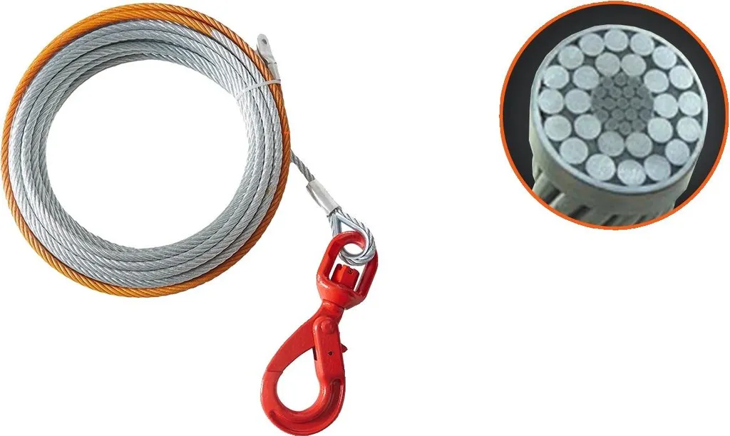Câble de rechange pour treuil manuel ou électrique en acier robuste 15m