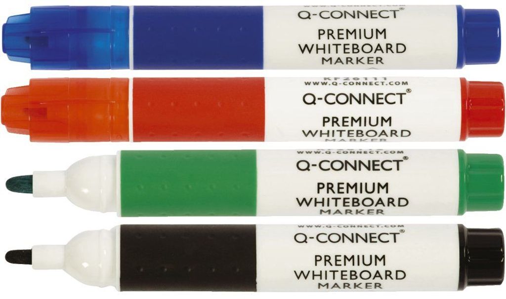 Q-Connect KF26113 Whiteboard-Marker Premium, 1,5 - 3 mm, sortiert (4 Farben)