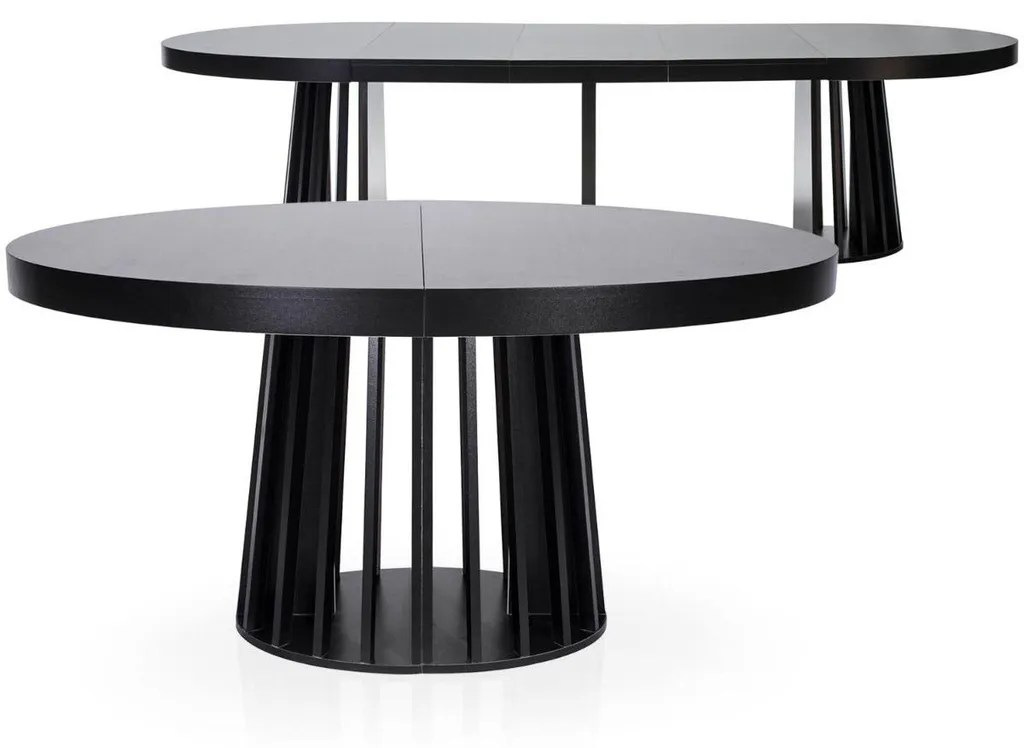 Grande table ovale extensible Eliza noire - Recevez 8 convives avec style