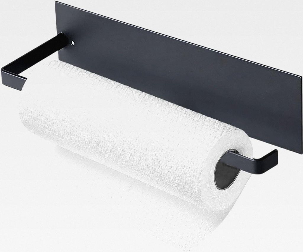 Küchenrollenhalter Ohne Bohren,Wandhalterung für Küchenpapier,Toilettenpapierhalter,Selbstklebender Küchenrollenhalter Schwarz Papierrollenhalt...