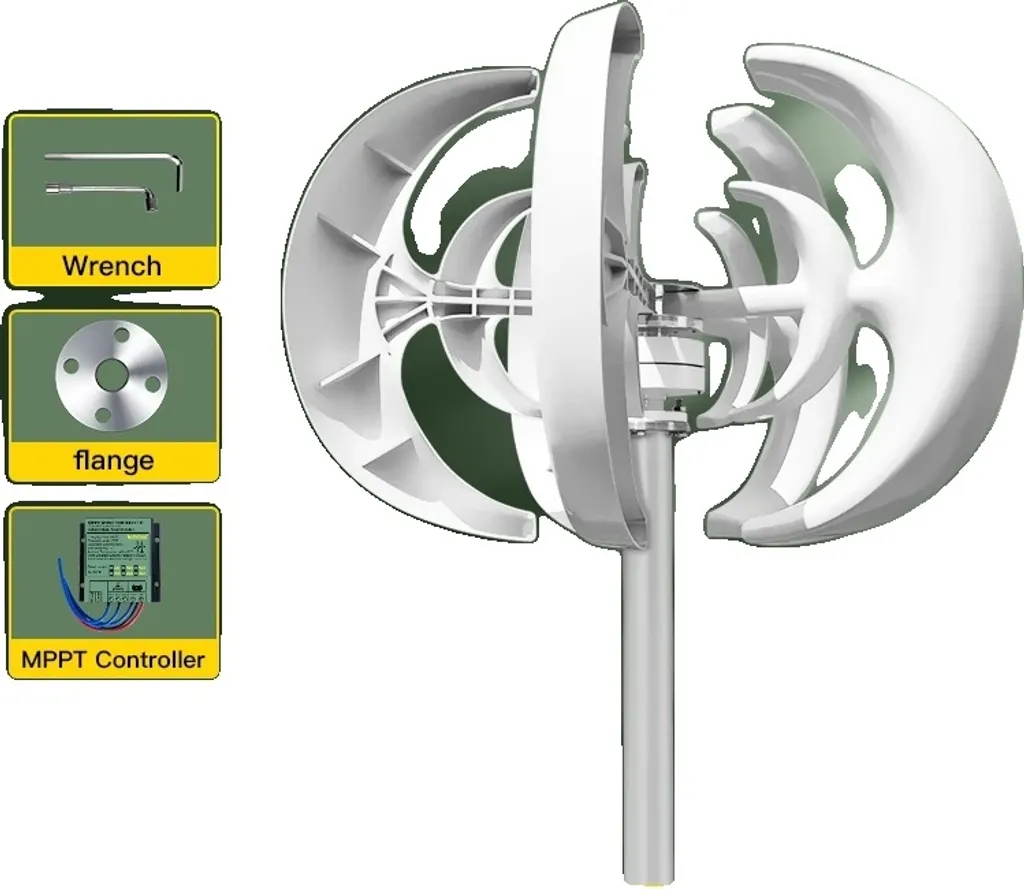 Éolienne domestique 1000W axe vertical 12V avec contrôleur MPPT intégré