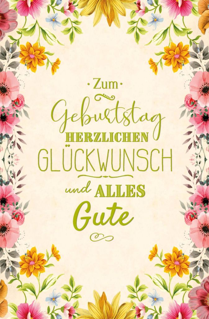 Geburtstag - Glückwunschkarte im Format 11,5 x 17 cm mit Produktbild 