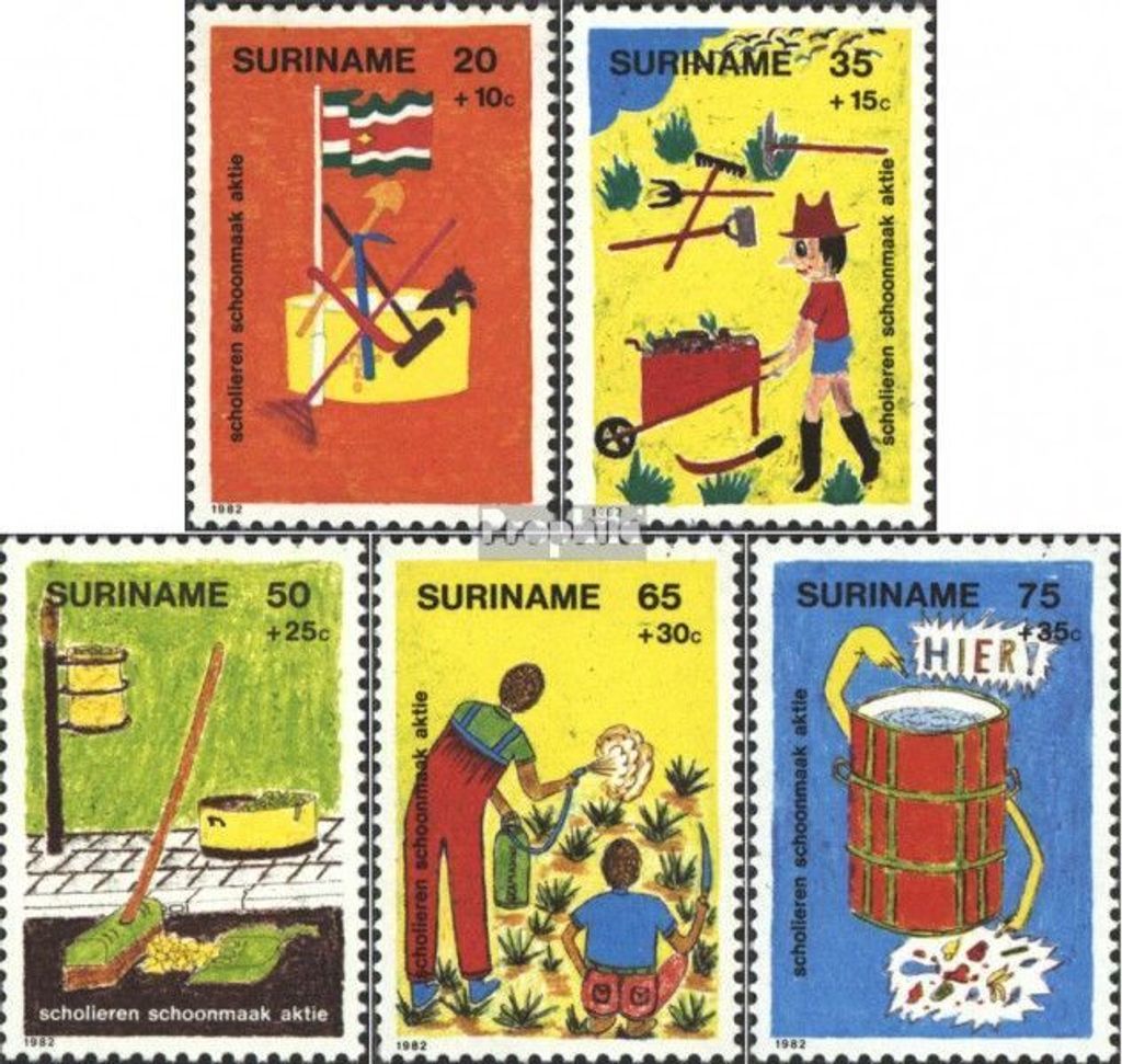 Briefmarken Suriname 1982 Mi 997-1001 (kompl.Ausg.) postfrisch Jugend