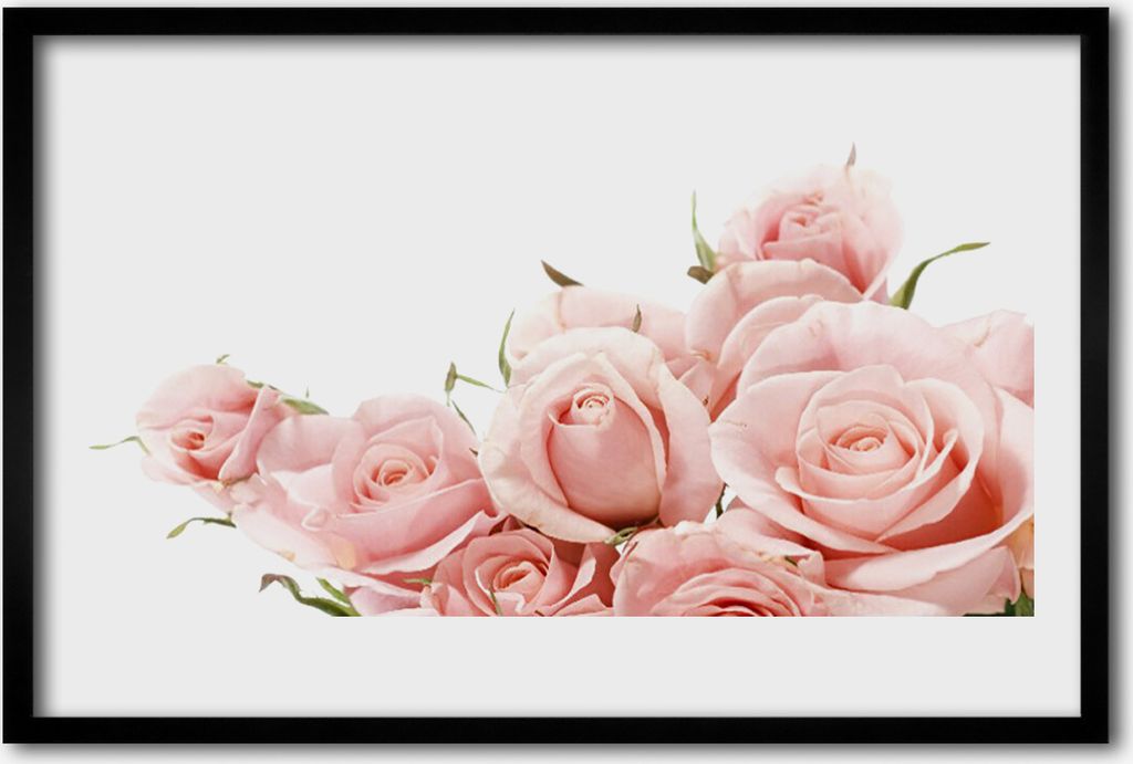 Bild 60x40 MDF-Rahmen Wandkunst Rosen Blumen Pflanzen