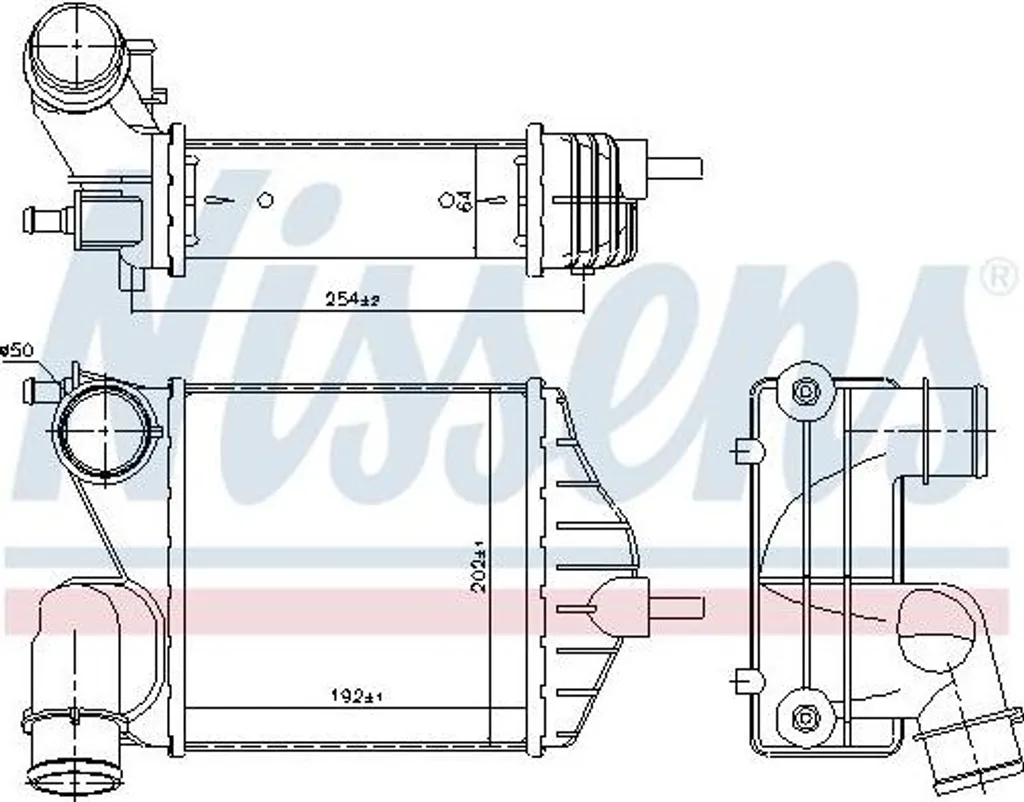 Intercooler NISSENS 96653 pour Fiat Idea et Lancia Musa OE 46831804