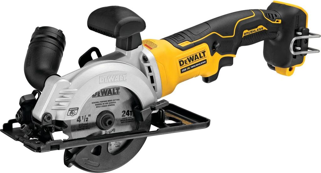 A cordless circular saw is shown against a white background.