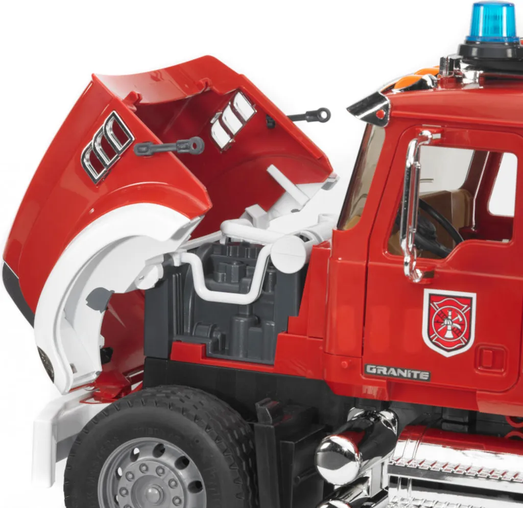 Camion de pompier Bruder MACK Granite incassable avec grande échelle - 28