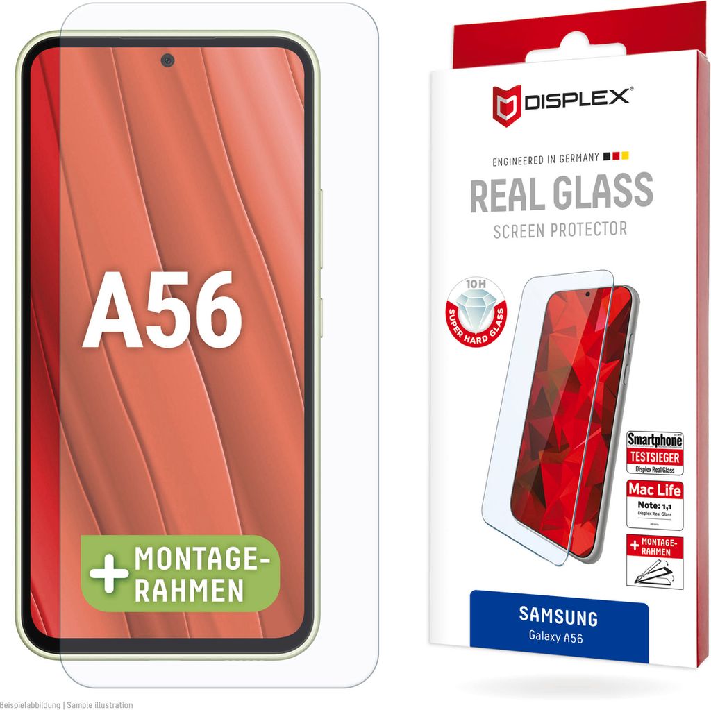 Displex Displayschutzfolie (10H) für Samsung Galaxy A56, Eco Montagerahmen, kratzfest