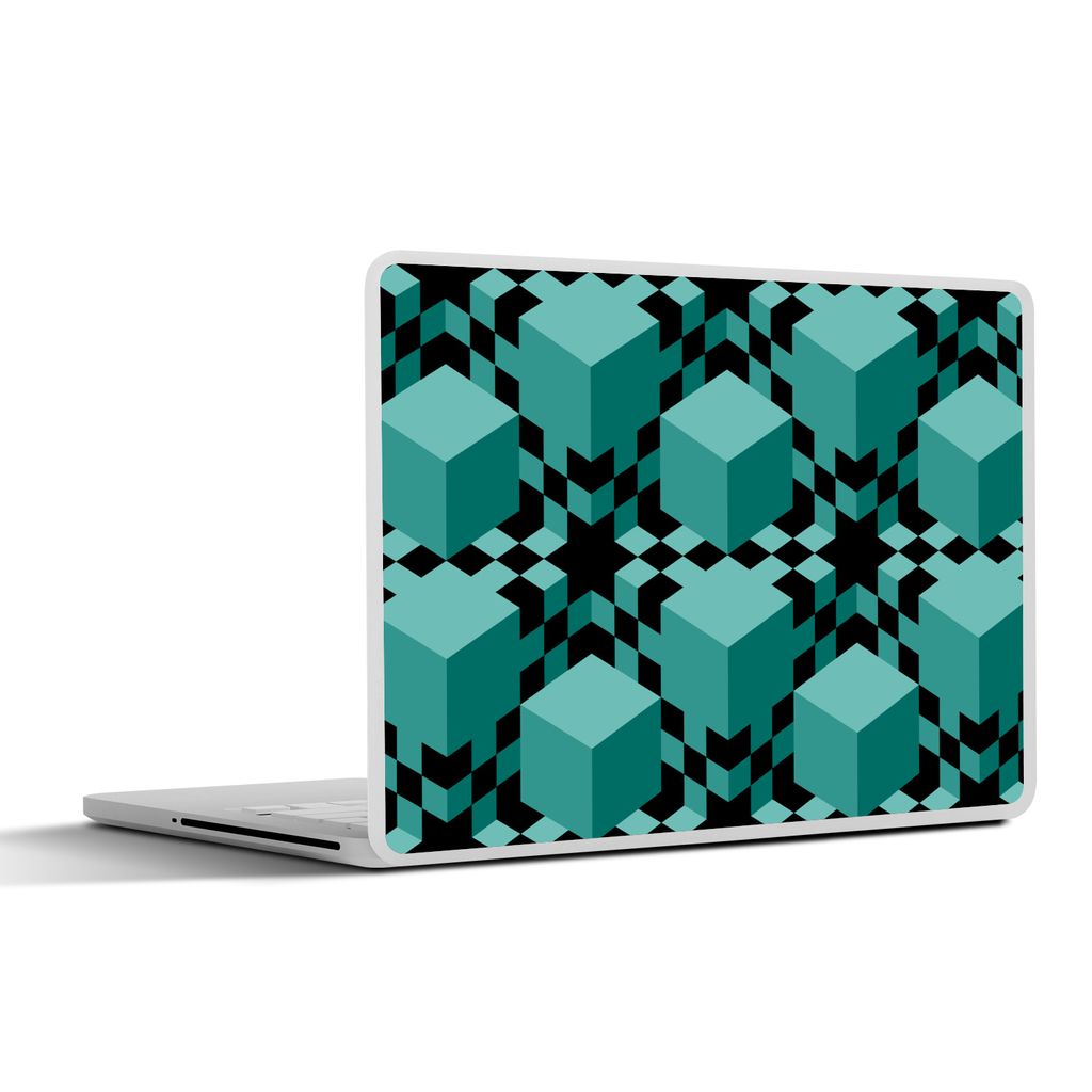 MuchoWow Laptop Aufkleber Sticker Cover 3D - Blöcke - Muster 36.5x27.5 cm - Laptop-Sticker