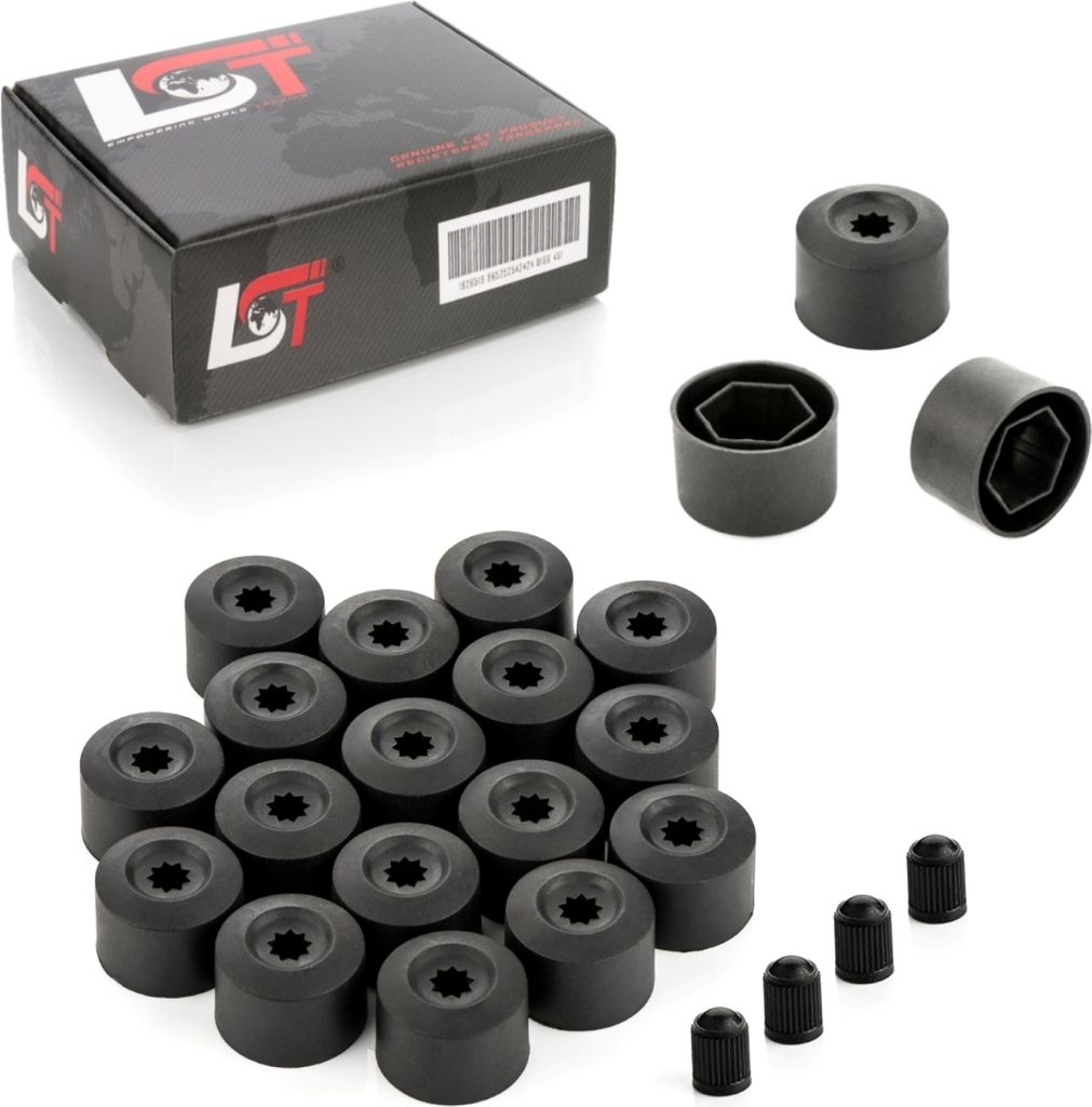 20x Radschrauben Kappen 17mm schwarz für JEEP CHEVROLET CHRYSLER FORD ROVER