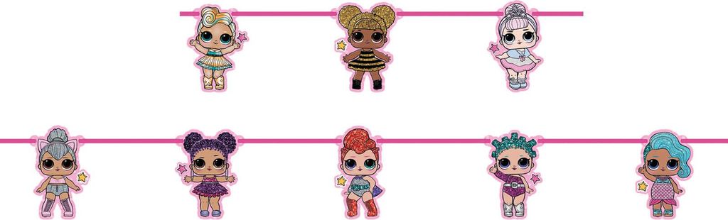 LOL Glitterati, papieren bannerfiguren, 230 cm Productafbeelding 