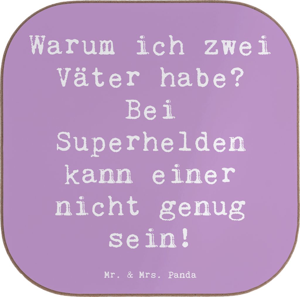 Mr. & Mrs. Panda Untersetzer für Gläser Spruch Superhelden Stiefvater - Lavendeltraum - Geschenk, bieruntersetzer, Superheld, Handgemacht, Dankba...