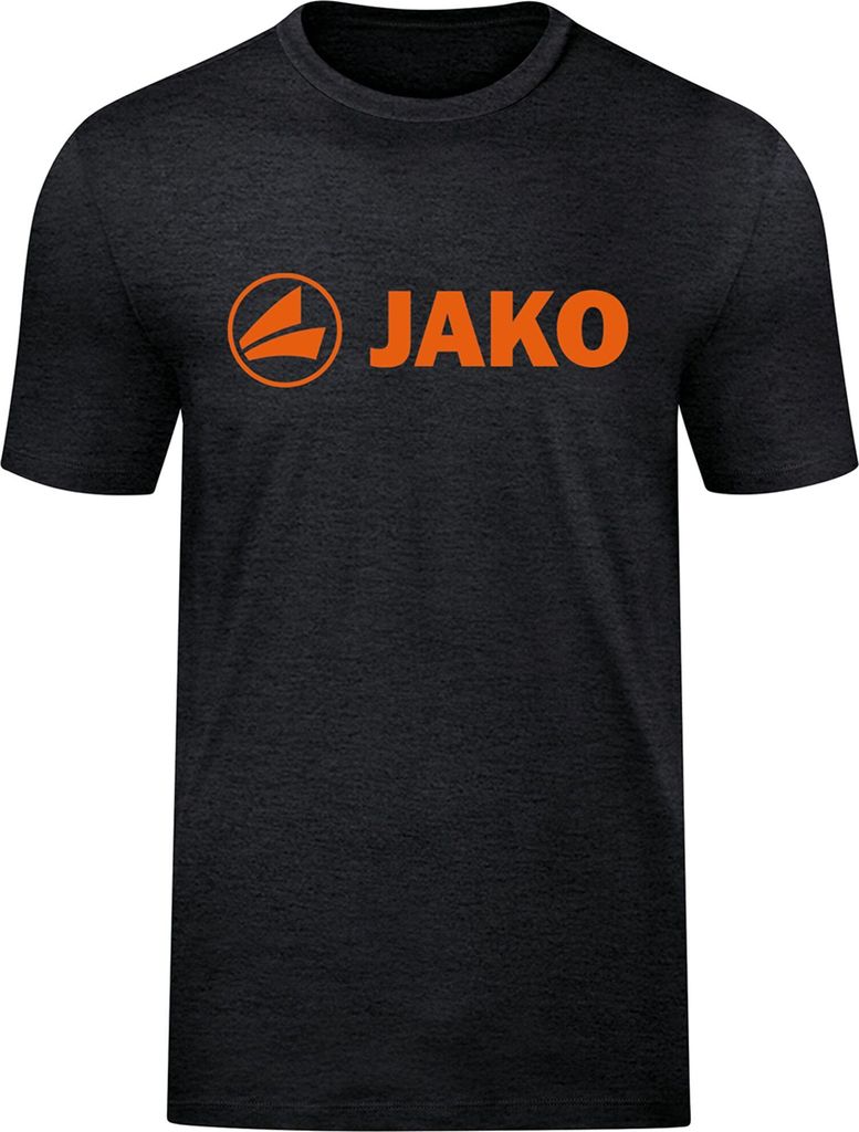 JAKO Kinder T-Shirt Promo, Farbe:schwarz meliert/neonorange, Größe:164
