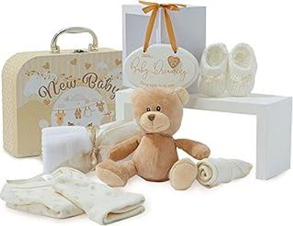Baby Box Shop Babyparty Geschenk Neutral - 9 Gender Reveal Geschenk, Babybox, Baby Geschenkkorb, Neugeborene Geschenkset, Baby Shower Gifts Geschen...