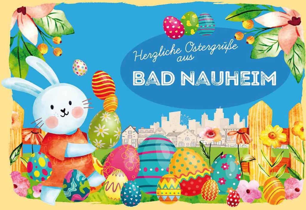 vianmo Holzschild 20x30 cm Ostergrüße BAD NAUHEIM Ostern