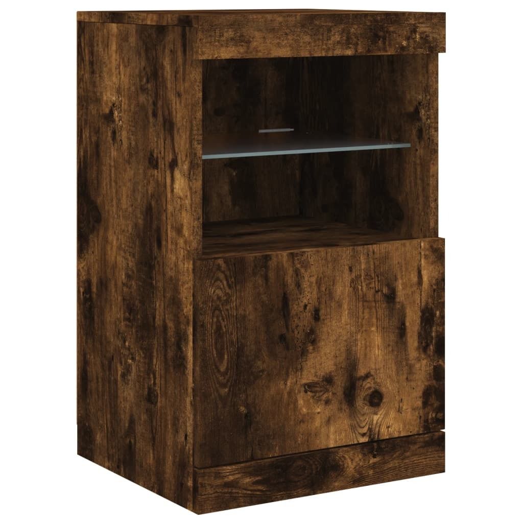 Best Möbel Sideboard 1 PC Moderne für Wohnzimmer - Anrichte/Beistellschrank - mit LED-Leuchten Räuchereiche 41x37x67 cm - Kommoden designMöbel3...