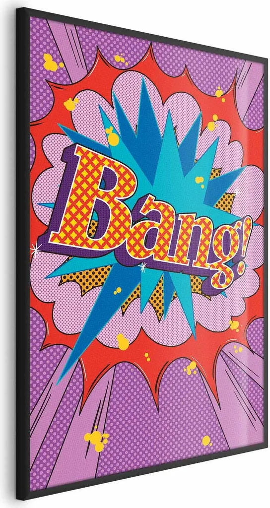 Poster Bang 60x90 con Cornice Nera Senza Margini - Stile Minimalista