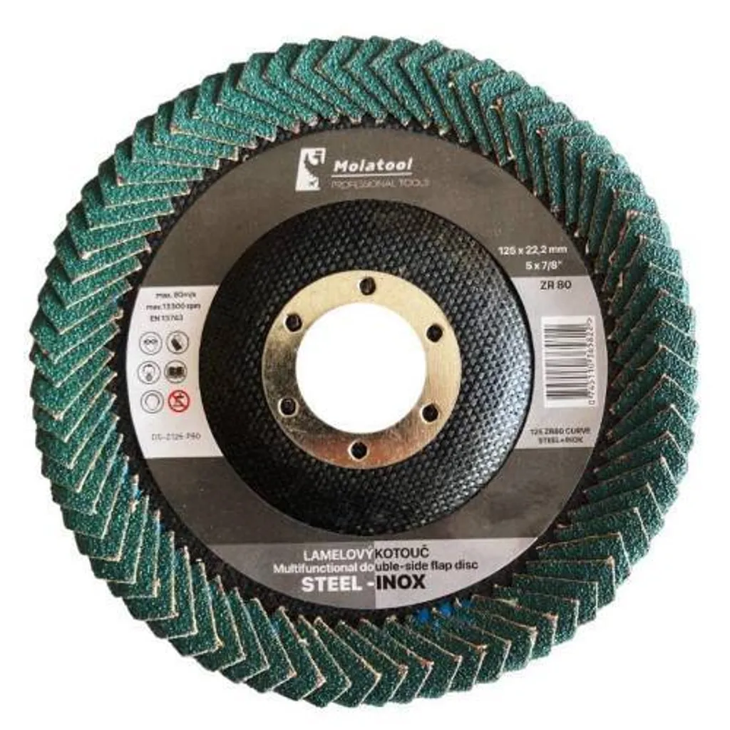Disco Mola Zirconia 125mm P80 Bilaterale PROFI - Taglio Metallo