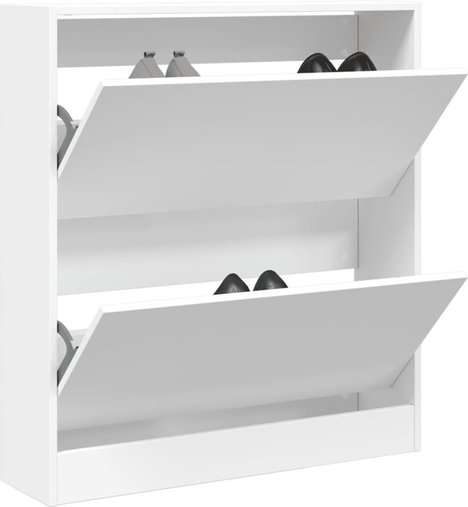 vidaXL Botník biely 80x21x87,5 cm materiál na báze dreva Obrázok produktu 