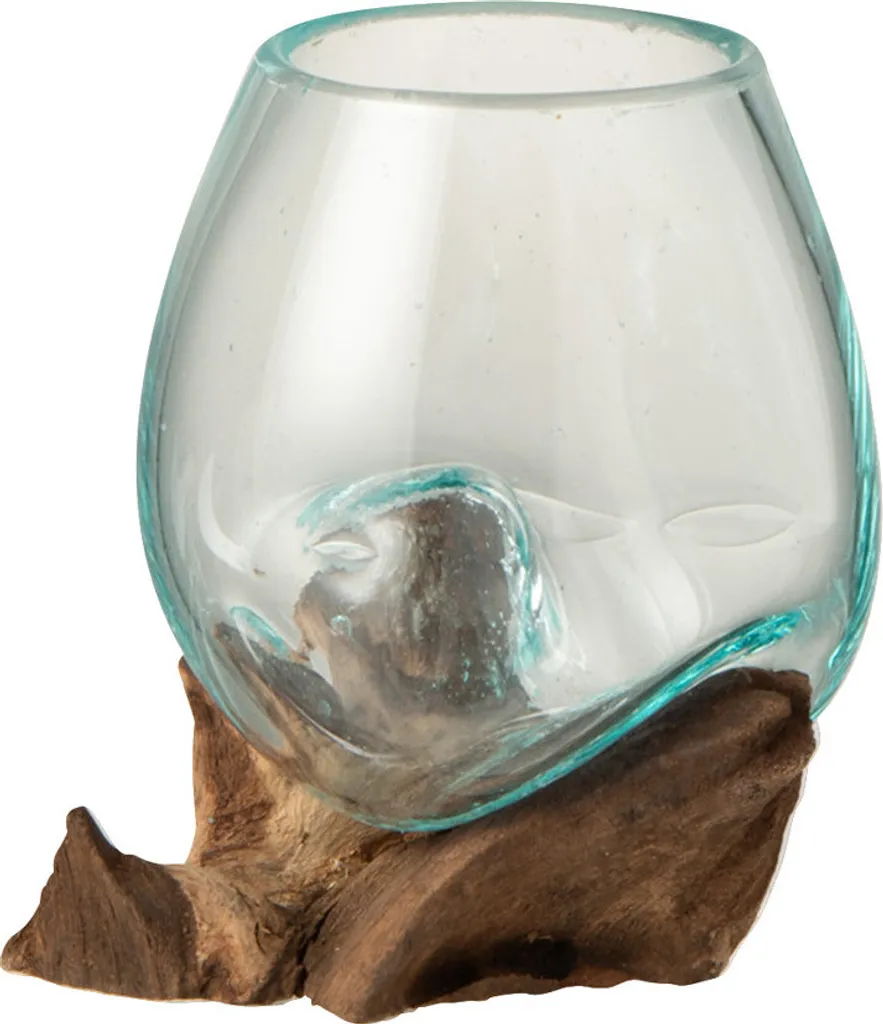 Vase Décoratif en Verre Soufflé sur Racine de Bois Gamal J-Line M
