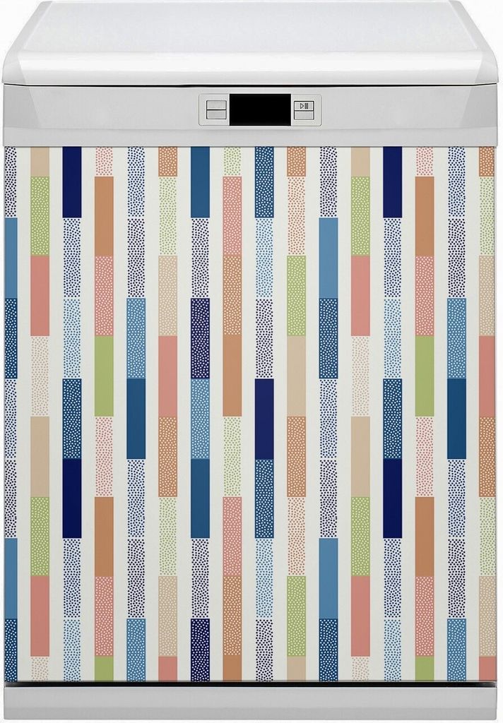Magnete Dekorative Magnet Folie für Geschirrspüler 60x80 cm Küche - Farbige Streifen